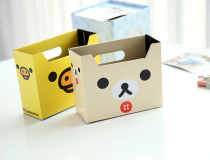 Full cartoon cute folding desktop finishing box storage box