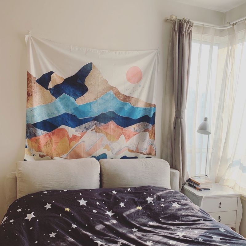 in vải Tapestry treo nền vải Bắc Âu phòng ký túc xá ngủ cạnh giường ngủ trang trí tường bao che camera mạng rung đỏ - Tapestry thảm treo tường bản đồ 