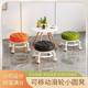 Universal Wheel Small Stool, Comfortable Sedentary Home Modern Simple Mobile Wheeled Bench Pulley Low Stool with Baby Round Stool