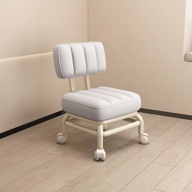 Universal Wheel Stool Backrest Pulley Low Stool Internet Celebrity Children's Small Chair Home with Baby Sofa Wheeled Bench