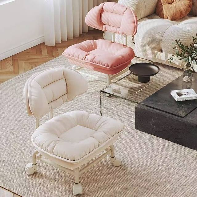 Household Silent Kidsren's Back Chair Toddler Stool with Baby Artifact Internet Celebrity Bean Bag Universal Wheel Cloud Small Stool