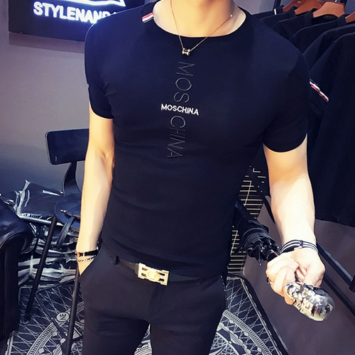 Летняя трендовая спортивная приятная телу футболка с коротким рукавом, в корейском стиле