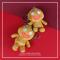 Korean version of net red gingerbread man ugly pendant doll keychain female tremble sound spoof plush ins schoolbag hanging decoration tide