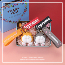 Creative cute simple cat fart Keychain Car pendant men and women couple key chain Pendant Pair