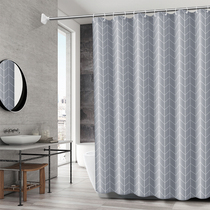Non-perforated shower curtain set Waterproof thickened mildewproof high-grade bathroom bathroom door Shower partition curtain hanging cloth