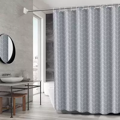 Punch-free shower curtain set waterproof thickened mildew-proof high-end powder room bathroom door shower partition curtain hanging cloth