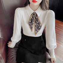 Tide card 2022 autumn winter new temperament to be upturned with slim long sleeves Knitted Sweatshirt Woman Pure inside the bottom blouse