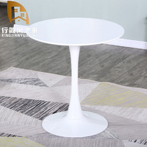 Negotiation small round table painted white Nordic simple tulip round table Reception room balcony net red ins style