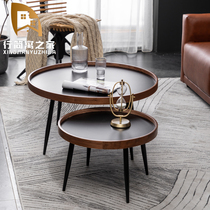 Coffee table Light luxury modern design living room Nordic simple household small apartment round solid wood small net red ins