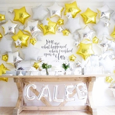 Children's birthday scene lay Pentagon balloon decoration products adult party 10 inch star aluminum film balloon