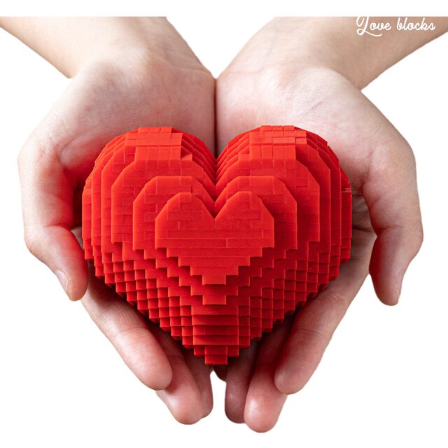Love tiny particle building blocks assembled educational toys for children boys and girls birthday gifts romantic and warm