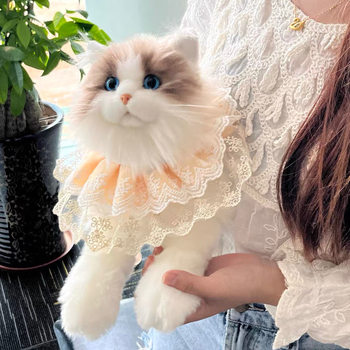 Cute Realistic Plush Cat Doll, Kitten Stuffed Toy, Sleeping Pillow, Children's New Year Birthday Gift for Girls