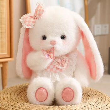 Cute Rabbit Doll Plush Toy, Little White Rabbit Doll, Cuddle Toy for Sleeping, Birthday Gift for Girls, Stuffed Doll