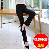 Spring and summer mid-waist thin business suit trousers womens black overalls Formal suit trousers work pants straight tube