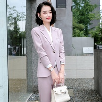 Professional suit suit female Korean version of autumn temperament goddess Fan High-end suit work college students formal work clothes