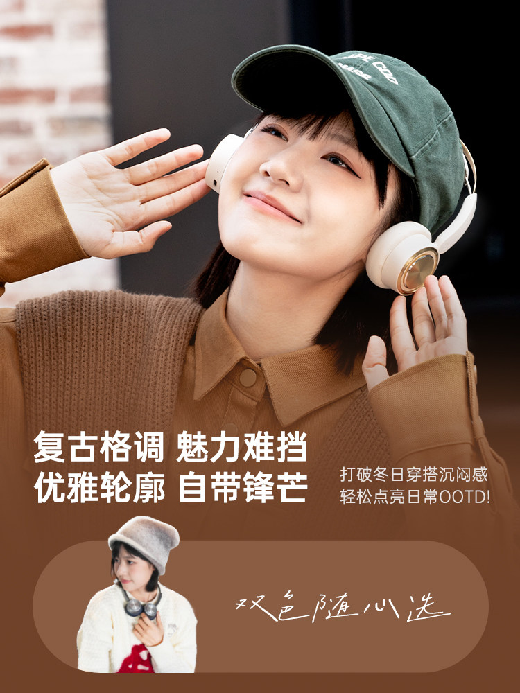 Ikf R5 Noise-Canceling Over-Ear Headphones Retro High-End Wireless Bluetooth Stylish Ootd Melard Art Style