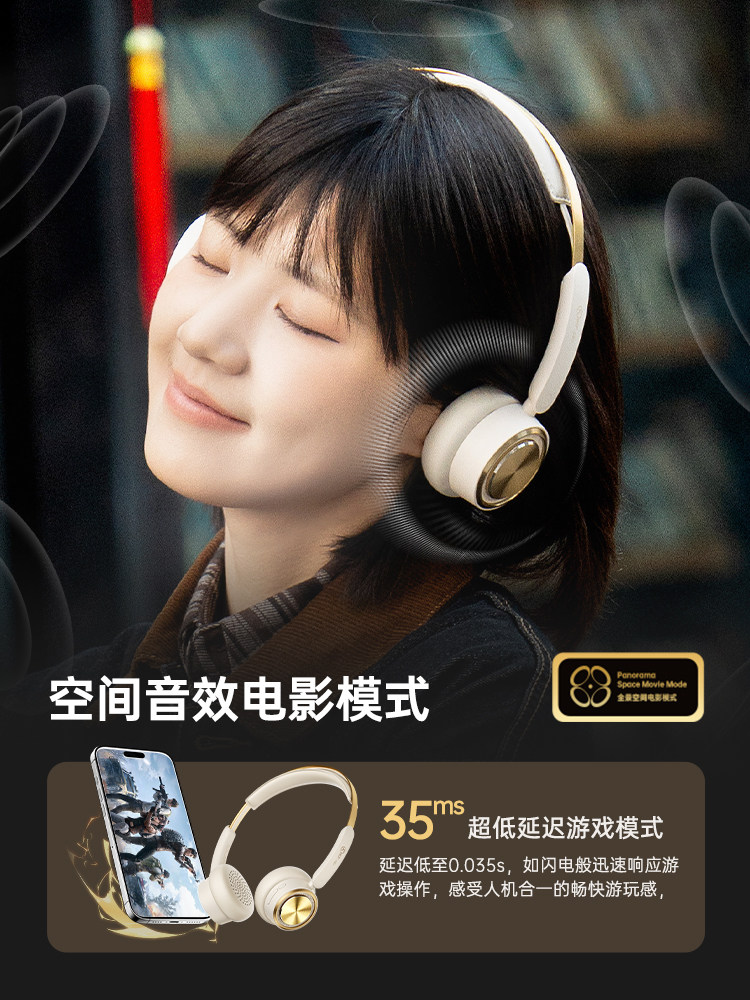 Ikf R5 Noise-Canceling Over-Ear Headphones Retro High-End Wireless Bluetooth Stylish Ootd Melard Art Style