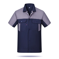 Синий цвет с короткими рукавами в сочетании с серым плеча