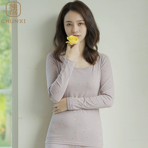 纯禧 Удерживающее тепло хлопковое нижнее белье, тонкое термобелье, штаны, свитер, облегающий крой