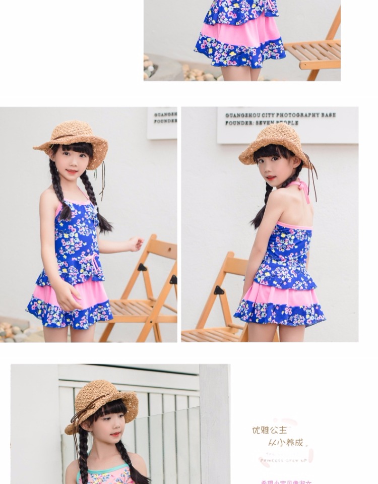 Đồ bơi mới cho bé gái váy xẻ bé áo tắm trẻ em Hàn Quốc Kem chống nắng dễ thương cho bé gái Pingjiao đồ bơi trẻ em nữ 12 tuổi