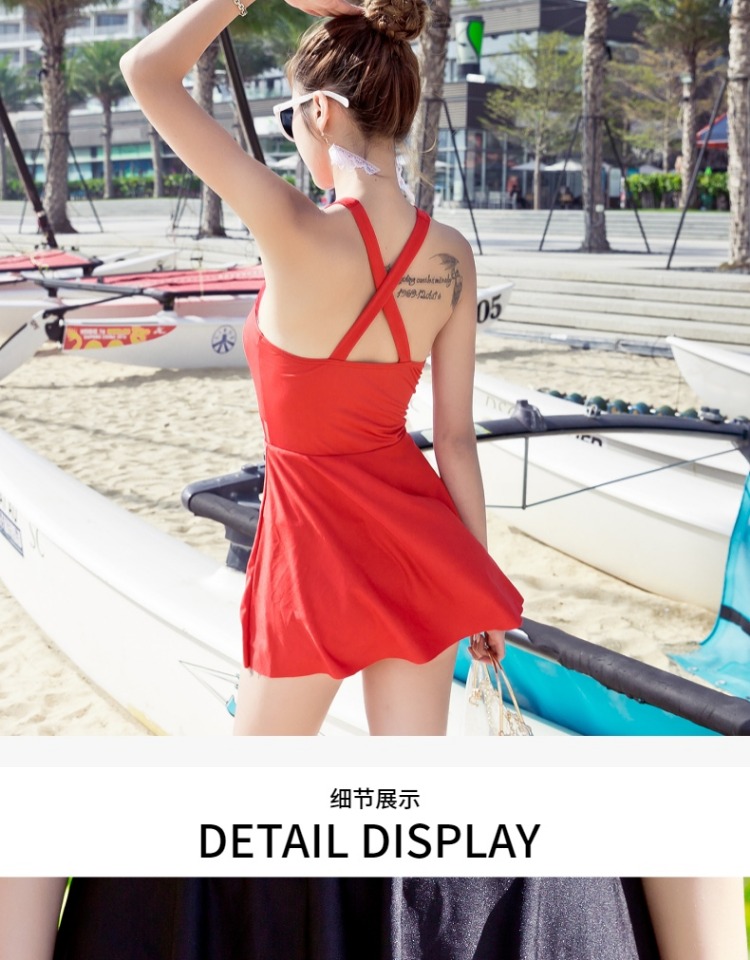 Bộ đồ bơi nữ cổ cao Xiêm gợi cảm mới là phiên bản Hàn Quốc của váy boxer Slim body khí chất bãi biển mùa xuân nóng bỏng đồ bơi nữ một mảnh