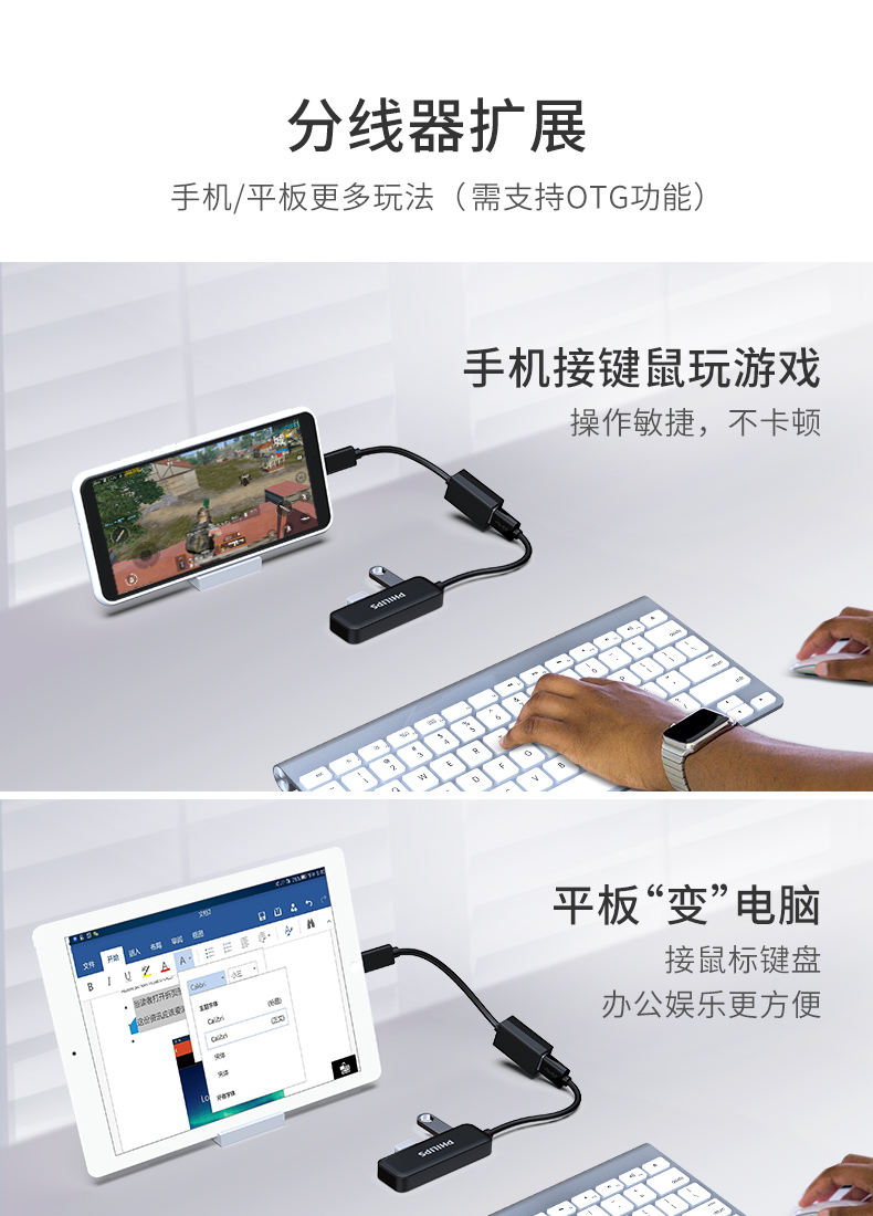 Philips usb nở 3,0 splitter tốc độ cao đa giao diện chuyển đổi máy tính xách tay kéo Bốn đa chức năng USP giao diện trung tâm đĩa u với một usb hub cắm nguồn - USB Aaccessories cáp sạc usb