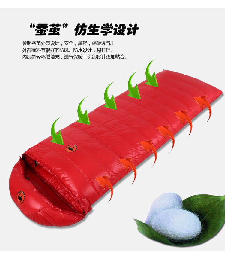 Mùa lạc đà ngoài trời người lớn siêu nhẹ cắm trại du lịch cầm tay ngỗng không thấm nước xuống lông ngủ túi trong nhà nghỉ trưa đôi túi ngủ mùa hè
