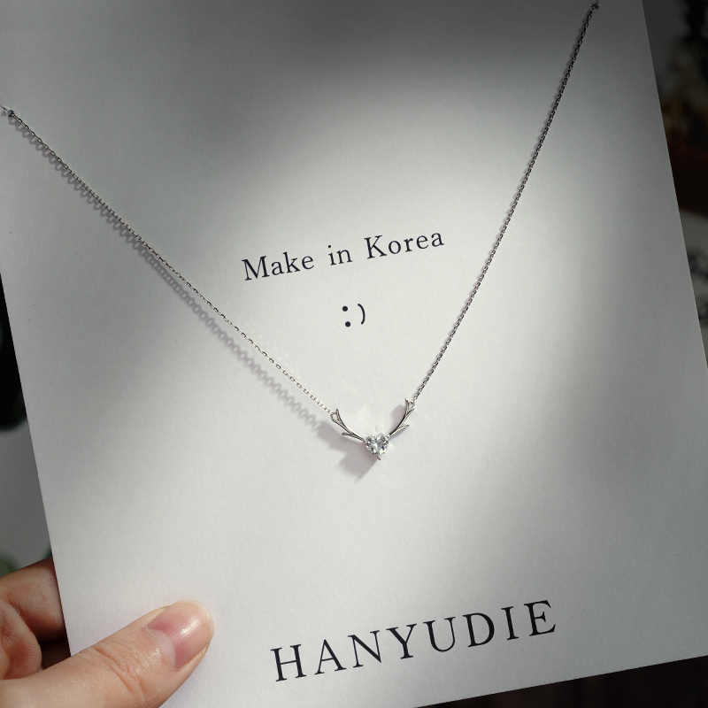 All The Way Deer Have You Necklace Pure Silver Superior Female Summer Birthday Gift Girl Silver Send Girlfriend Summer Light Extravaganza