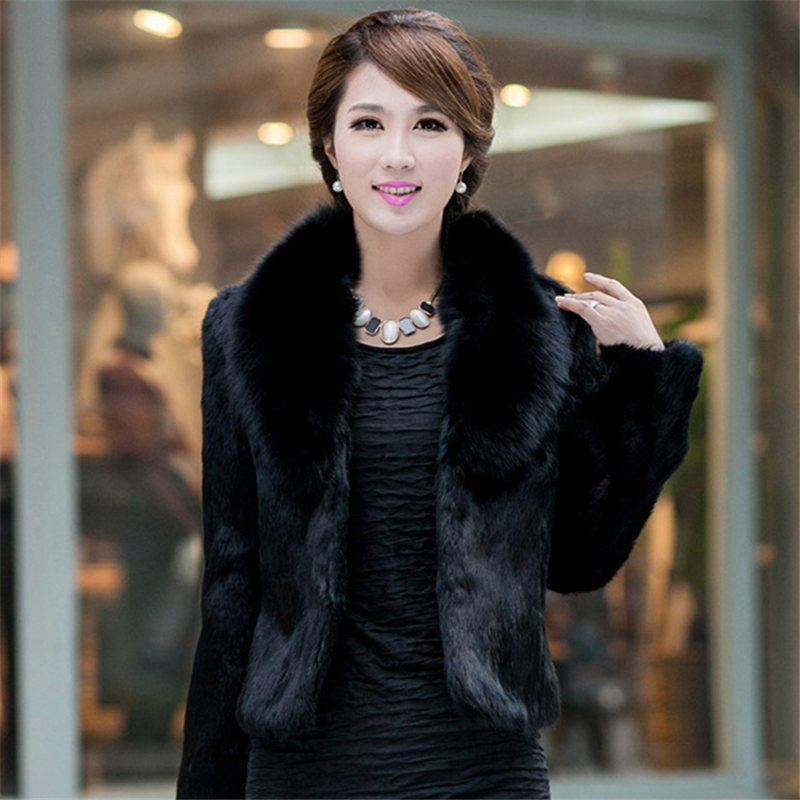 Jenny Filman 2018 mùa đông giả con cáo lông ngắn faux fur coat nữ thỏ tóc trung niên mẹ lông