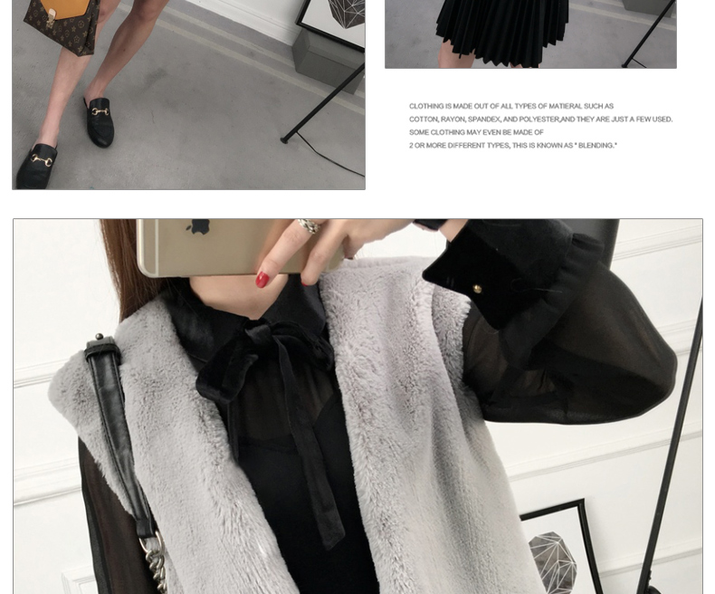 Jenny Filman Hained 2018 thu đông giả lông nữ ngắn vest lông thú vest nữ lông thú hoang dã áo khoác lót lông nam