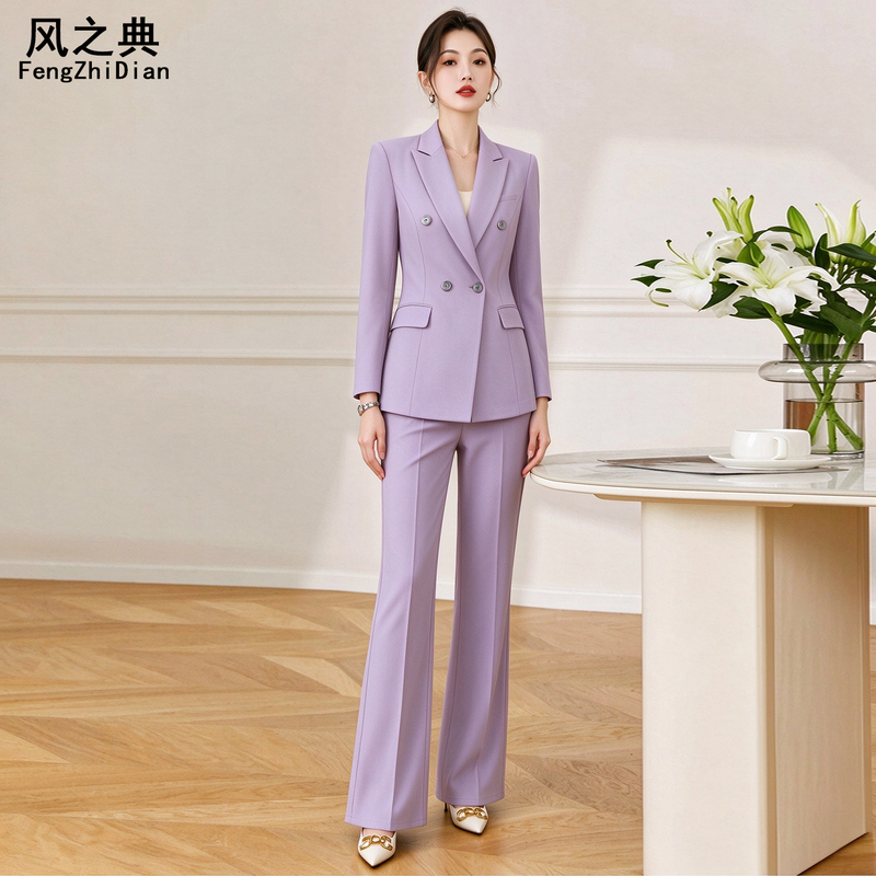 Purple Blazer for Women, Autumn and Winter 2026 New Style, High-End and Sophisticated, Suitable for Professional Attire, Art Exam Hostess, and Career Suits