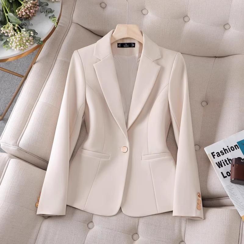 Apricot Blazer for Women 2026 Spring New Style Professional Elegant High-End Petite Ladies' Suit Jacket
