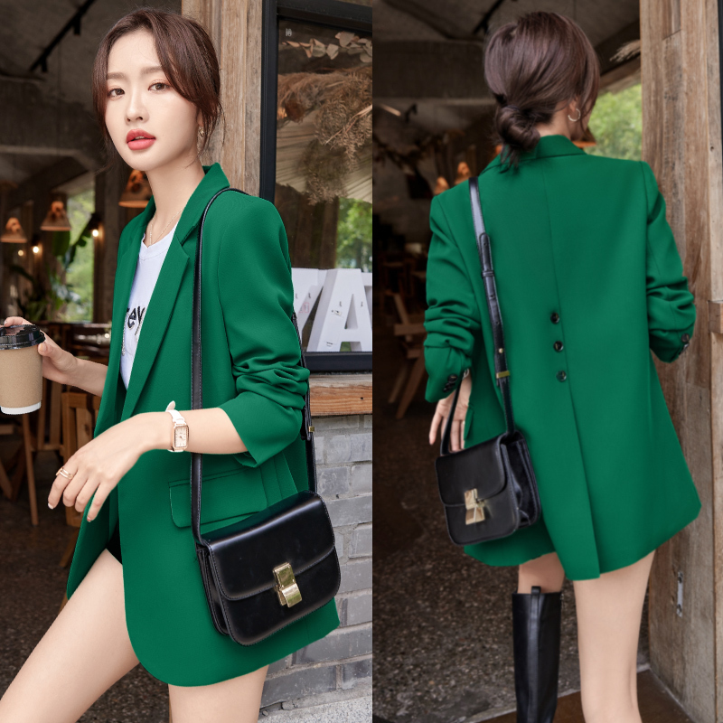 Green Blazer for Women, Spring and Autumn 2026 New Style, High-End, Elegant, Casual, Loose-Fitting, Stylish Women's Suit