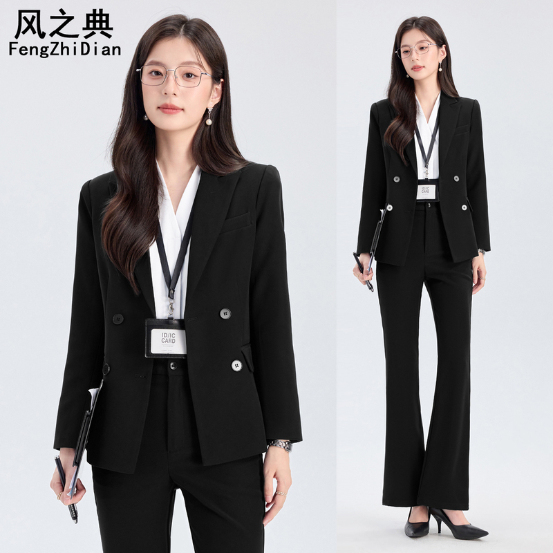 Black Suit Set for Women, Autumn Season, Petite Size, Mature Style, Suitable for College Students, Workplace Interviews, Professional Formal Wear, Blazer Black Suit Set for Women, Autumn Season, Petite Size, Mature Style, Suitable for College Students, Workplace Interviews, Professional Formal Wear, Blazer