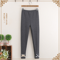 Jade 0 junior high school students plus velvet leggings autumn and winter thick cute casual trousers warm womens pants