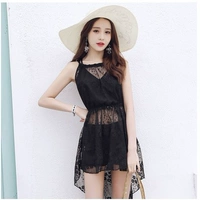 Màu rắn bãi biển gợi cảm gợi cảm lưới mới chia áo tắm nữ che bụng thu thập bộ đồ tắm mùa xuân nóng - Bộ đồ bơi hai mảnh đồ bơi 2 mảnh cổ yếm	