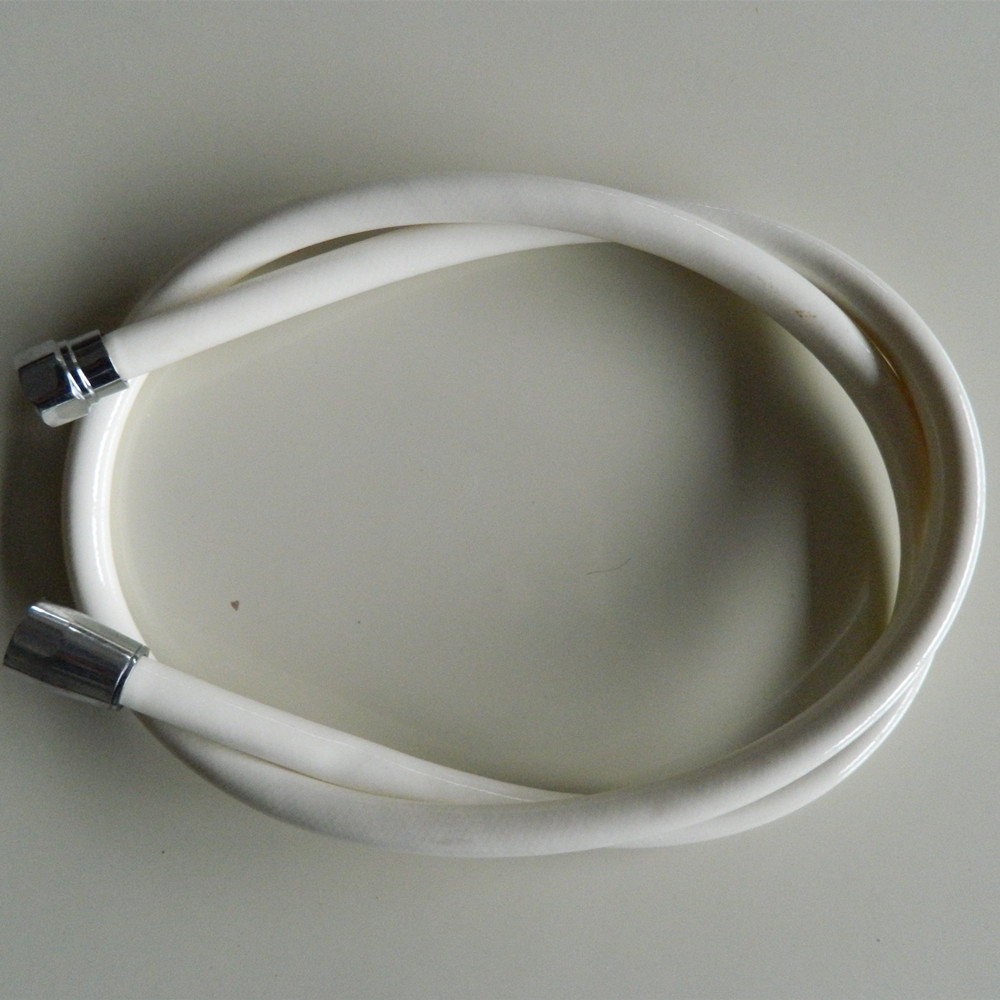 Hot Selling Keqi Anti-Tangle Shower Hose Elastic Retractable Double Buckle Sprinkler Shower Hose White and Grey
