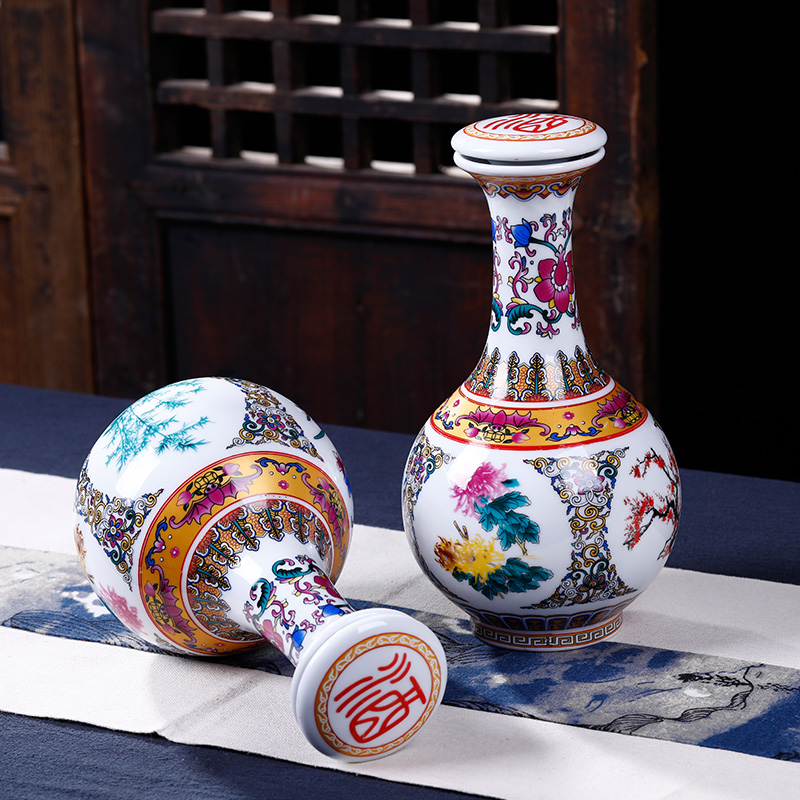 Bottle of jingdezhen ceramic nice Bottle of archaize home seal hip creative decoration small jars furnishing articles