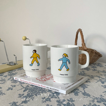 Self-made Korean ins style home niche mug couples boys and girls a pair of ceramic coffee cups