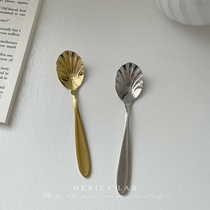 Thickened sus304 stainless steel ice cream dessert exquisite coffee home Shell ins wind mixing small spoon children