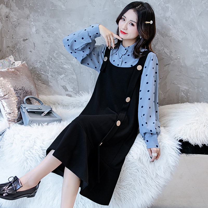 Radiation-proof maternity clothing autumn clothing pregnancy belly pocket sling four seasons radiation clothing outer wear fashion two-piece dress