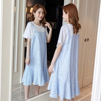 Radiation-proof maternity wear summer pregnancy silver fiber inner wear bellyband radiation clothes fashionable splicing dress