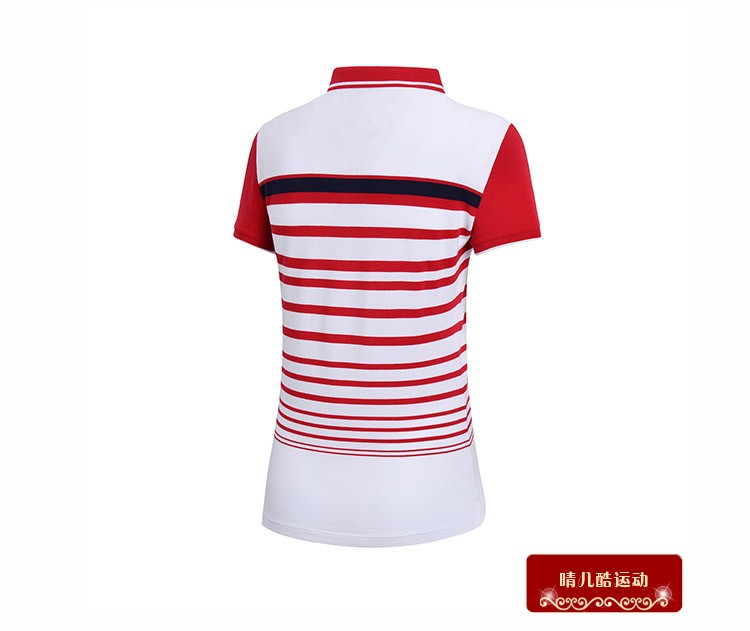 Authentic Li Ning 18 mẫu mùa hè thể thao thời trang cotton nữ áo sơ mi sọc sọc ve áo APLN012-1-2 áo polo pierre cardin