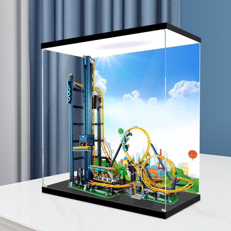Suitable for Lego 10303 Roller Coaster Acrylic Display Box, Transparent Box Dust Cover, Figure Storage Box Suitable for Lego 10303 Roller Coaster Acrylic Display Box, Transparent Box Dust Cover, Figure Storage Box