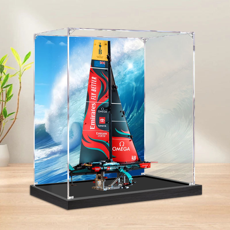 Acrylic Display Box Suitable for Lego 42174 New Zealand Ac75 Single Hydrofoil Sailboat Rowing Boat Storage Box