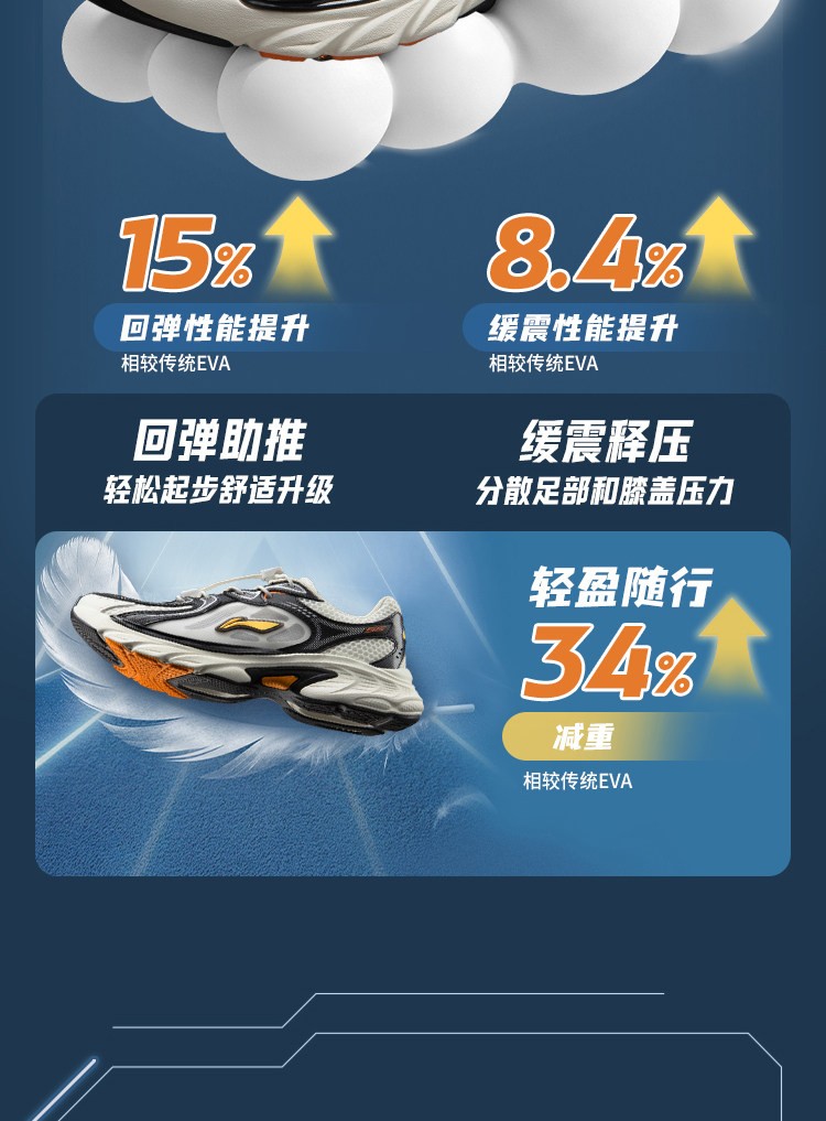 李宁儿童运动鞋男童2026秋季新款青少年学生透气网面方舟复古跑鞋 — 14