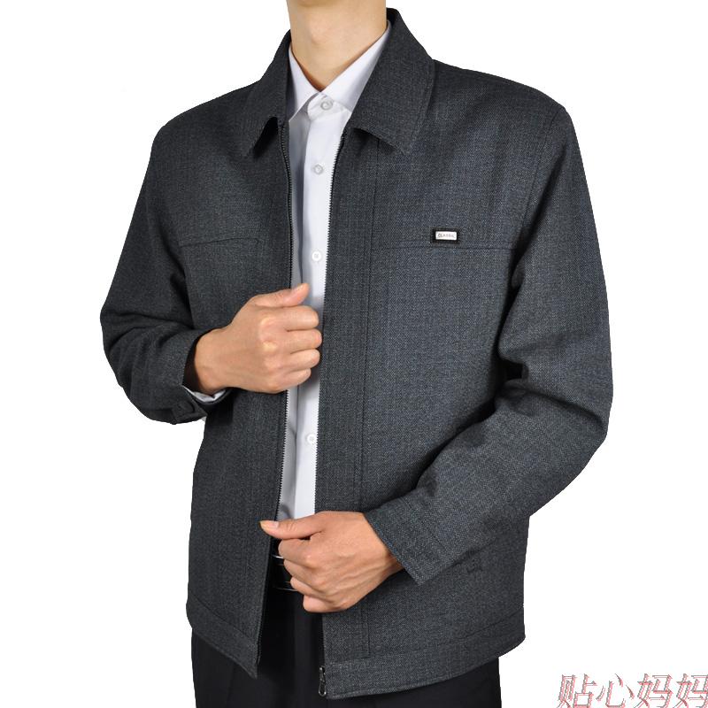 Middle - aged jacket men's jacket button button spring and autumn clothing middle - aged men's coat casual dad dress