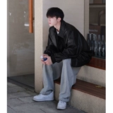 Мужская летняя трендовая куртка для черной кожи для отдыха, изысканный стиль, оверсайз