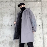 Длинная толстовка с капюшоном, мужской демисезонный пуховик, куртка, в американском стиле, средней длины, оверсайз, большой размер