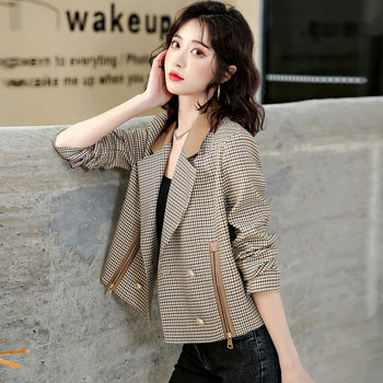 2022 spring new Korean version of the Western-style plaid suit thin coat women's casual loose ins style suits to reduce age